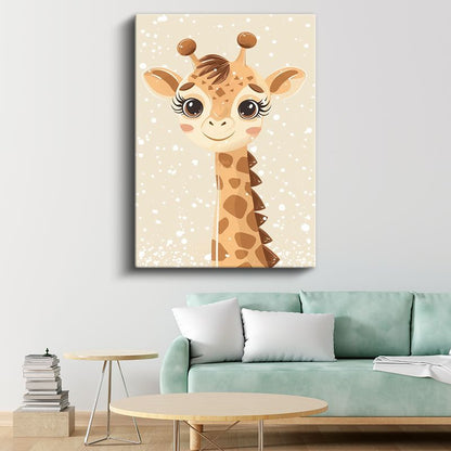 Tatlı Zürafa - Sevimli Bakışlar Kanvas Tablo