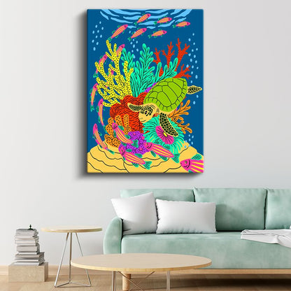 Mercan Resifi - Renkli Denizaltı Dünyası Kanvas Tablo