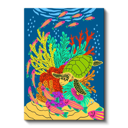 Mercan Resifi - Renkli Denizaltı Dünyası Kanvas Tablo