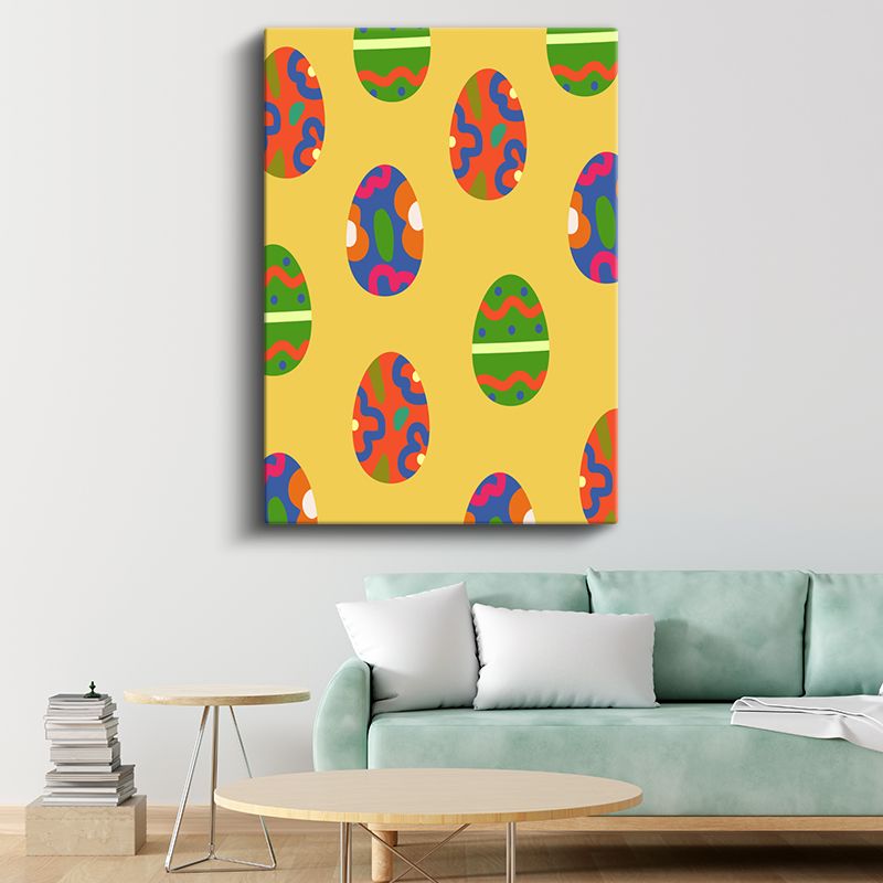 Paskalya Deseni - Renkli Yumurtalar Şöleni Kanvas Tablo