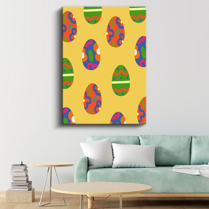 Paskalya Deseni - Renkli Yumurtalar Şöleni Kanvas Tablo