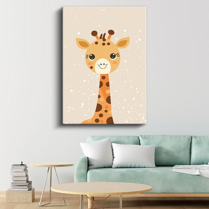Gülen Zürafa - Sevimli Yüz İfadesi Kanvas Tablo