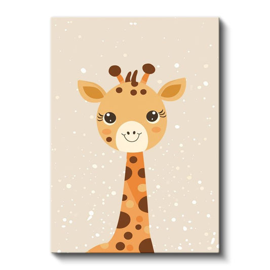 Gülen Zürafa - Sevimli Yüz İfadesi Kanvas Tablo