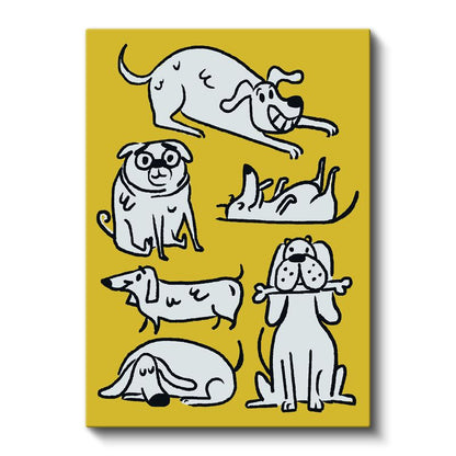 Köpek Dostlar - Eğlenceli Pozlar Kanvas Tablo