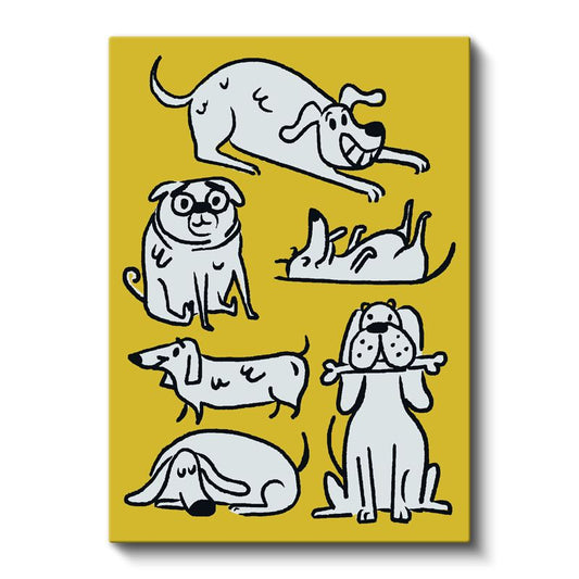 Köpek Dostlar - Eğlenceli Pozlar Kanvas Tablo