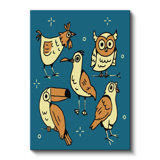 Kuş Çeşitleri - Mavi Gökyüzünün Sevimli Misafirleri Kanvas Tablo