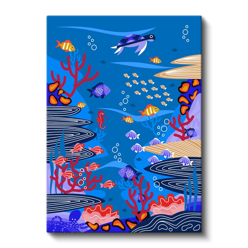 Okyanus Yaşamı - Renkli Balıklar ve Mercanlar Kanvas Tablo