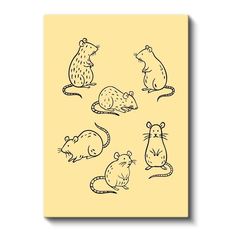 Fare Ailesi - Sevimli Kemirgenler Dünyası Kanvas Tablo