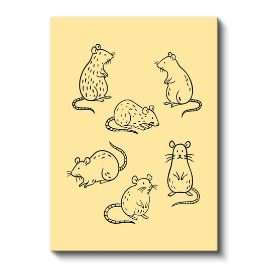 Fare Ailesi - Sevimli Kemirgenler Dünyası Kanvas Tablo