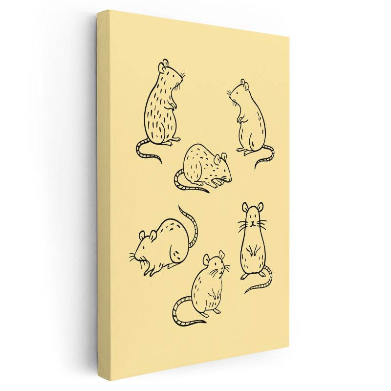 Fare Ailesi - Sevimli Kemirgenler Dünyası Kanvas Tablo