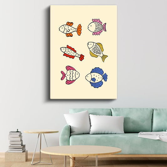 Renkli Balıklar - Deniz Dostları Koleksiyonu Kanvas Tablo