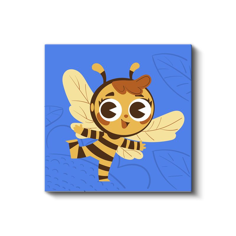 Neşeli Arı - Mavi Gökyüzünde Uçuş Kanvas Tablo