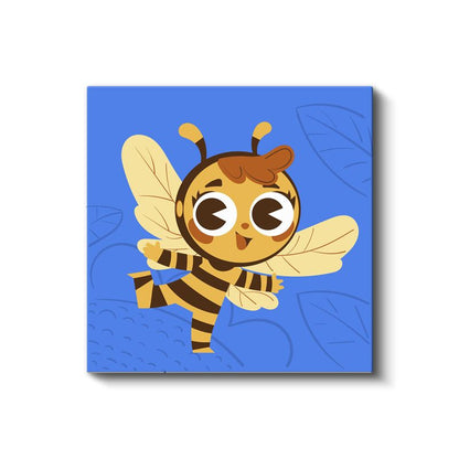 Neşeli Arı - Mavi Gökyüzünde Uçuş Kanvas Tablo