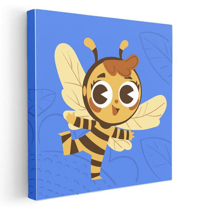 Neşeli Arı - Mavi Gökyüzünde Uçuş Kanvas Tablo