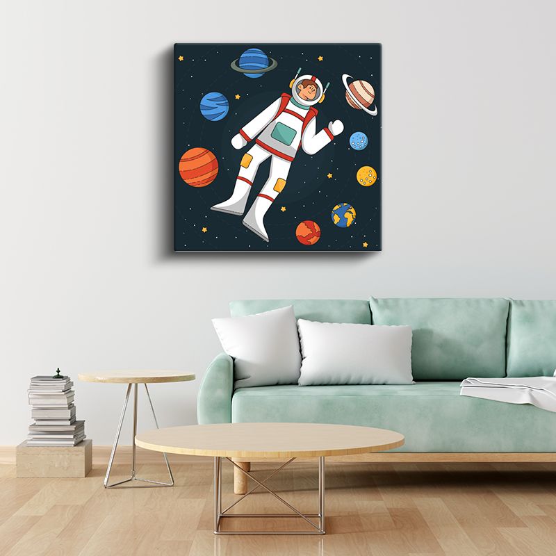 Astronot Çocuk - Gezegenler Arasında Yolculuk Kanvas Tablo