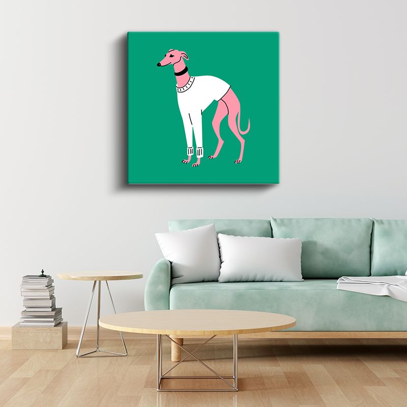 Pembe Tazı - Zarif Dostumuz Kanvas Tablo