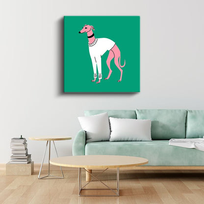 Pembe Tazı - Zarif Dostumuz Kanvas Tablo