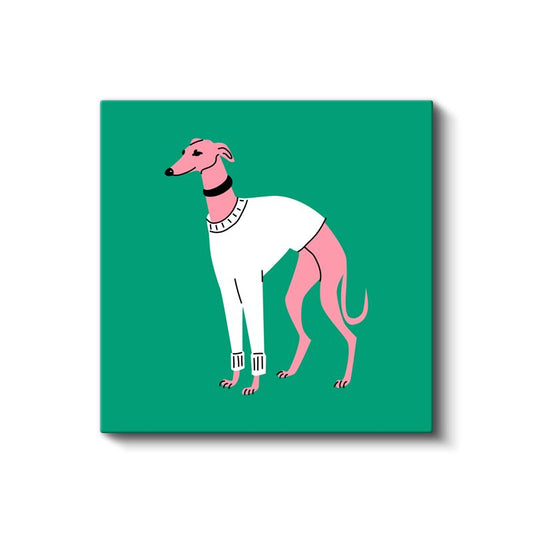 Pembe Tazı - Zarif Dostumuz Kanvas Tablo