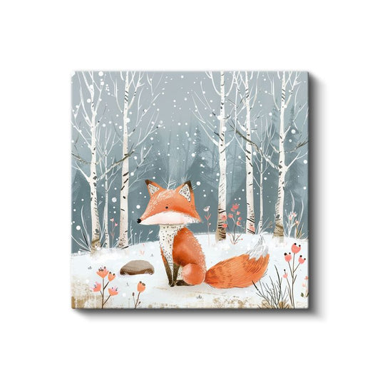Kış Tilkisi - Karlı Orman Manzarası Kanvas Tablo