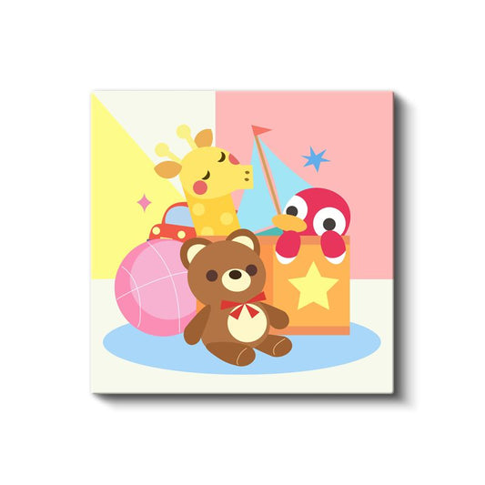 Oyuncak Dostlar - Renkli Çocuk Dünyası Kanvas Tablo