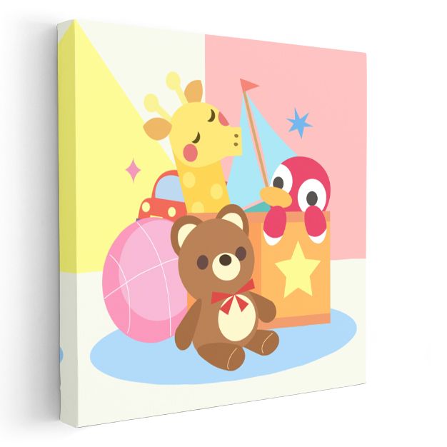Oyuncak Dostlar - Renkli Çocuk Dünyası Kanvas Tablo