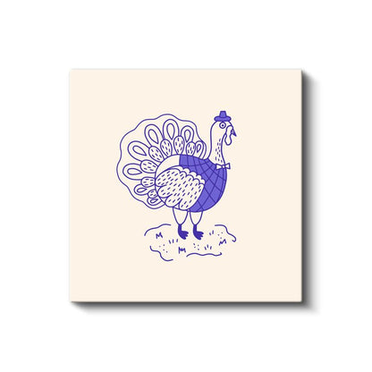 Mor Hindi - Şapkalı Çiftlik Hayvanı Kanvas Tablo