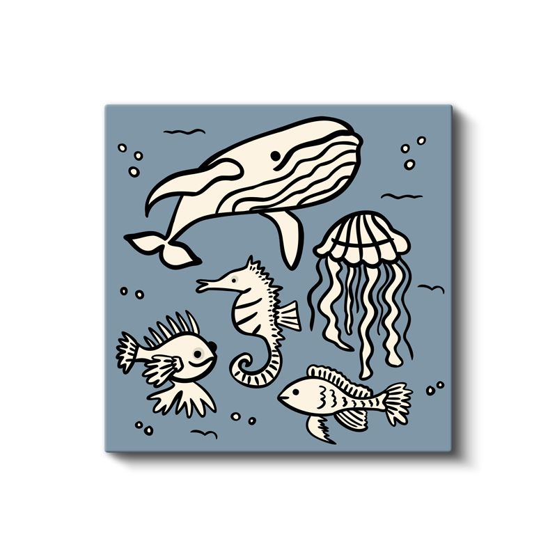 Deniz Dostları - Balina ve Denizatı Macerası Kanvas Tablo