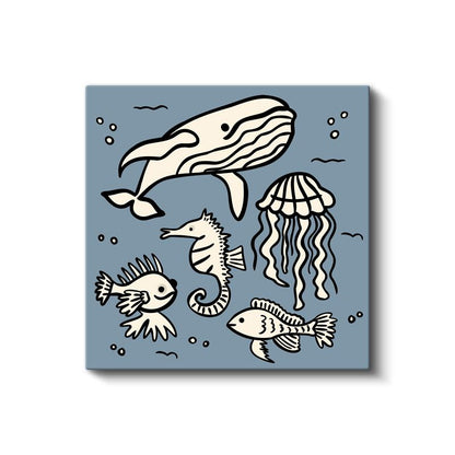 Deniz Dostları - Balina ve Denizatı Macerası Kanvas Tablo