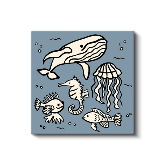Deniz Dostları - Balina ve Denizatı Macerası Kanvas Tablo