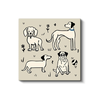 Köpek Dostlarımız - Sevimli Yavru Köpekler Kanvas Tablo