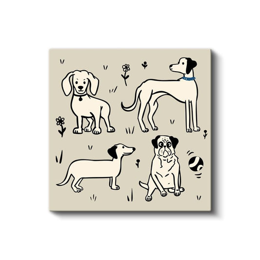 Köpek Dostlarımız - Sevimli Yavru Köpekler Kanvas Tablo