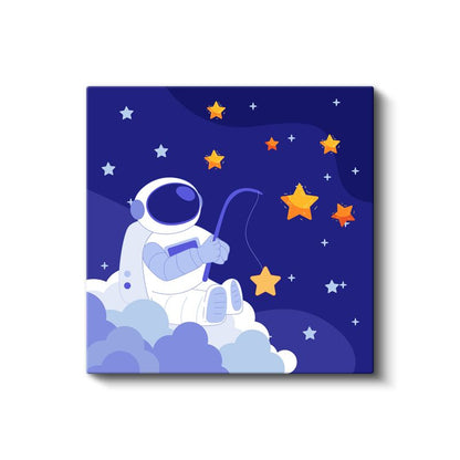 Yıldız Avcısı - Bulutlar Üzerinde Astronot Kanvas Tablo