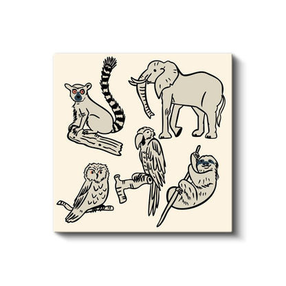 Safari Dostları - Fil ve Lemur Macerası Kanvas Tablo