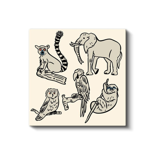 Safari Dostları - Fil ve Lemur Macerası Kanvas Tablo