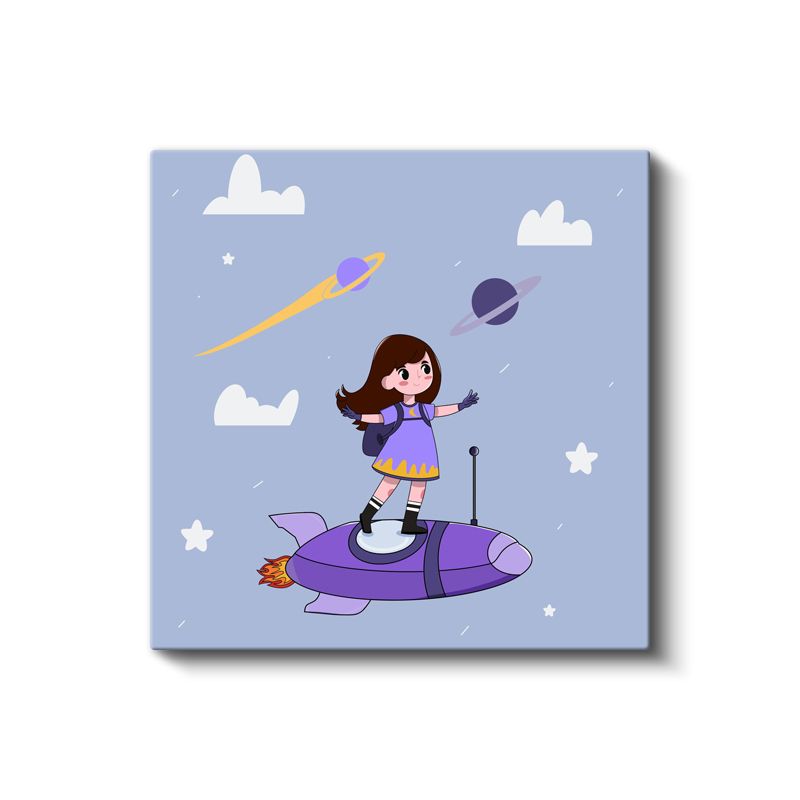 Uzay Kızı - Mor Roket Macerası Kanvas Tablo