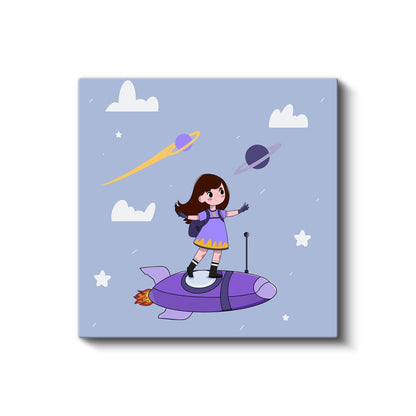 Uzay Kızı - Mor Roket Macerası Kanvas Tablo