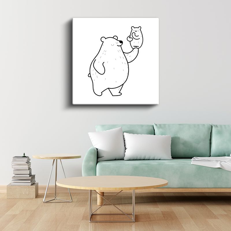 Ayı Ailesi - Sevgi Dolu Dostlar Kanvas Tablo