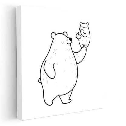 Ayı Ailesi - Sevgi Dolu Dostlar Kanvas Tablo