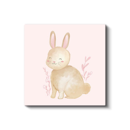 Pembe Tavşan - Sevimli Kulaklar Kanvas Tablo