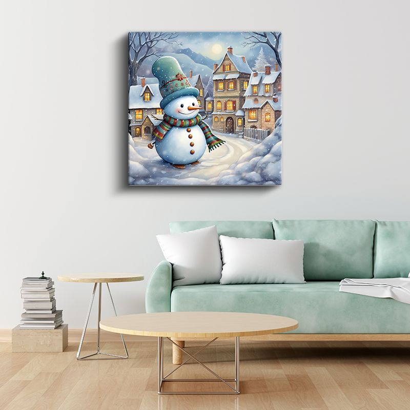 Kış Kardan Adamı - Renkli Atkılı Dostumuz Kanvas Tablo