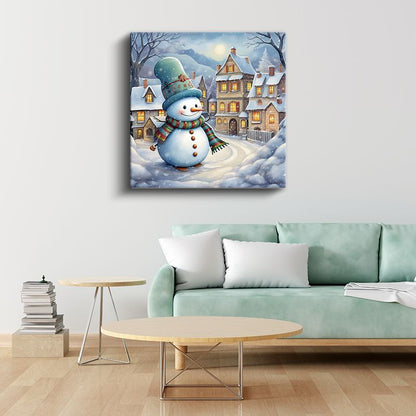 Kış Kardan Adamı - Renkli Atkılı Dostumuz Kanvas Tablo