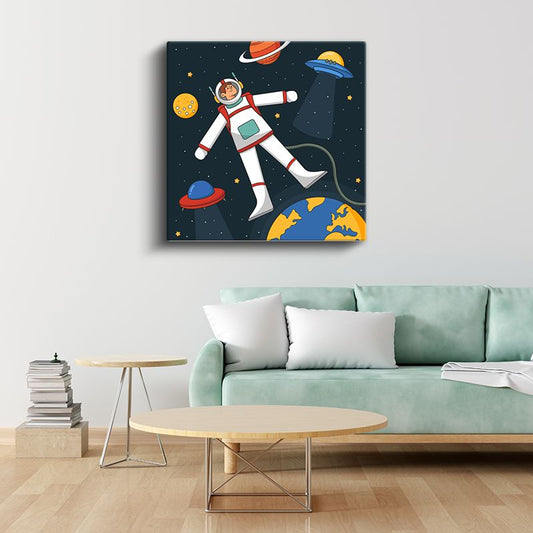 Uzay Yolculuğu - Gezegenlerin Arasında Astronot Kanvas Tablo