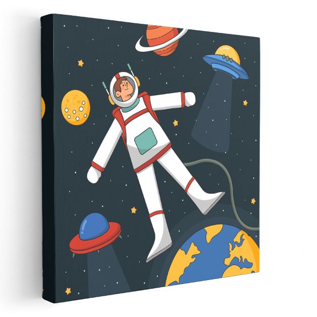 Uzay Yolculuğu - Gezegenlerin Arasında Astronot Kanvas Tablo