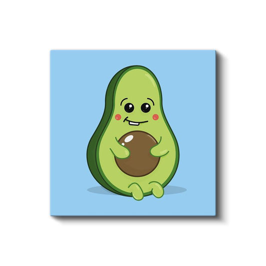 Sevimli Avokado - Gülümseyen Yeşil Dostumuz Kanvas Tablo