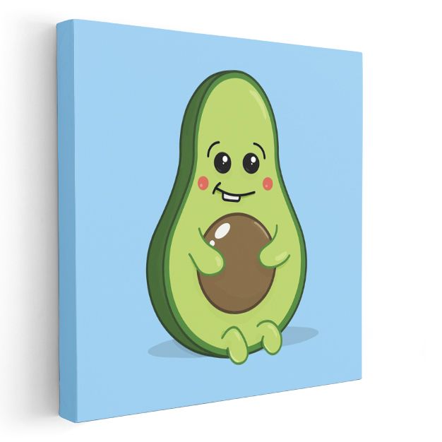 Sevimli Avokado - Gülümseyen Yeşil Dostumuz Kanvas Tablo
