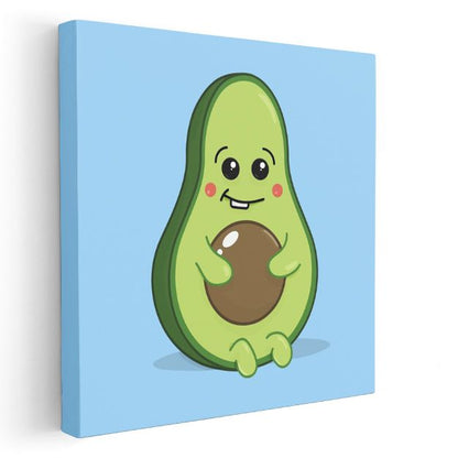 Sevimli Avokado - Gülümseyen Yeşil Dostumuz Kanvas Tablo
