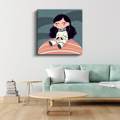 Gezegen Kızı - Astronot Macerası Kanvas Tablo