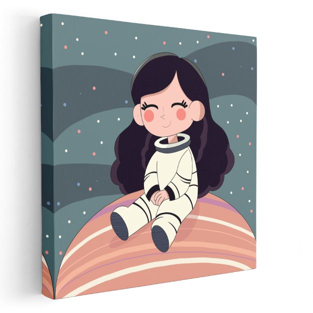 Gezegen Kızı - Astronot Macerası Kanvas Tablo