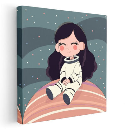 Gezegen Kızı - Astronot Macerası Kanvas Tablo