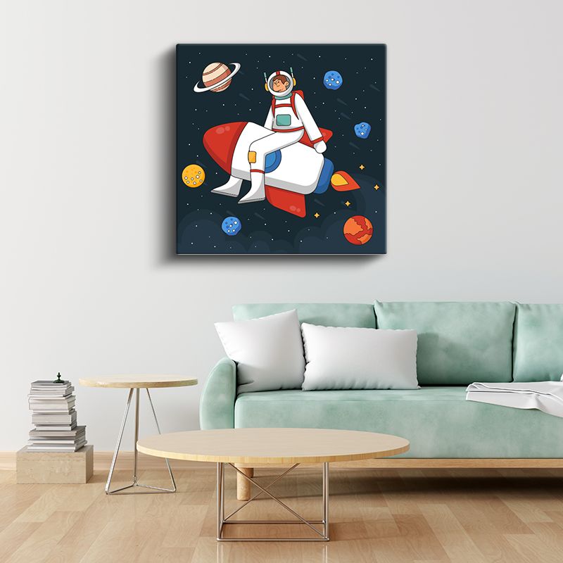 Roket Pilotu - Gezegenlerin Arasında Astronot Kanvas Tablo